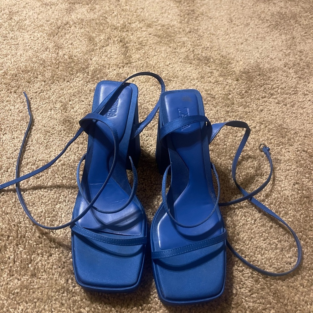 Zara Blue Strappy Heels